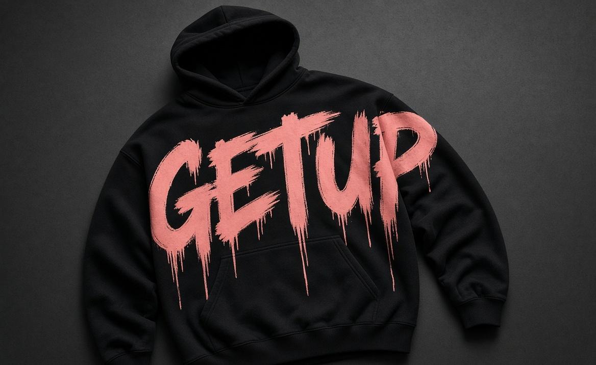 GetUp Heavyweight Hoodie - Black / Pink