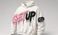 GetUp Heavyweight Hoodie - White / Pink